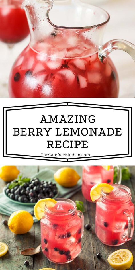 Fruit Infused Lemonade, Mixed Berry Lemonade, Summer Drinks Nonalcoholic Pitcher, Drink For Party Nonalcoholic, Berry Drinks Non Alcoholic, Berry Punch Non Alcoholic, Lemonade With Fruit, Winter Lemonade, Lemonade Recipe For Party