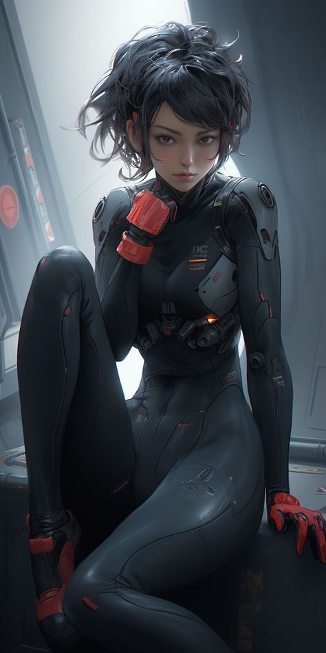 Follow Us for AI Image Generation Tips Scifi Character Design Female Mechanic, Sci Fi Woman Art Character Design, Female Sci Fi Character Design, Sci Fi Female Character Design, Sci Fi Outfits Female, Sci Fi Woman, Sci Fi Oc, Future Spaceship, Scifi Outfit