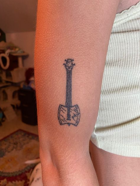 Marceline Guitar, Marceline Tattoo, Small Cartoon, Adventure Time Tattoo, Guitar Tattoo, Arm Tattoo, Adventure Time, Jesus Fish Tattoo, Small Tattoos