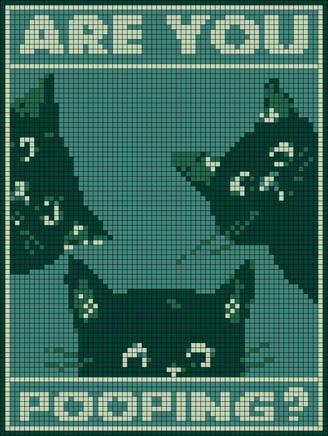 Alpha pattern #176971 Cross Stitch Toilet Sign, Toilet Pixel Art, Alpha Patterns Tapestry, Cat Tapestry Crochet Pattern, Alpha Pattern Cross Stitch, Funny Tapestry Crochet, Alpha Patterns Funny, Alpha Pattern Tapestry, Large Alpha Patterns