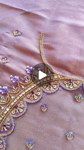 Back Net Work Blouse Design, Aari Net Work Blouse, Net Aari Work Blouse Designs, Net Aari Work Blouse, Chamki Work, Aari Embroidery Design, Aari Simple Designs, Aari Work Blouse Designs, Aari Blouse