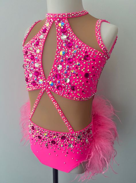 Jazz Dance Costumes Sassy, Sparkly Dance Costume, Rave Outfits Diy, Freestyle Dance Costumes, Pink Dance Costumes, Musical Theatre Dance, Jazz Dance Outfits, Jazz Outfits, Solo Dance Costumes