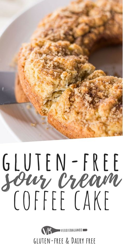 Gluten Free Coffee Cake Recipe, Sour Cream Coffee Cake Recipe, Cheesecake Strawberries, Gluten Free Coffee Cake, Gluten Free Brunch, Gluten Free Coffee, Baked Cheesecake, Gf Breakfast, Homemade Snickers