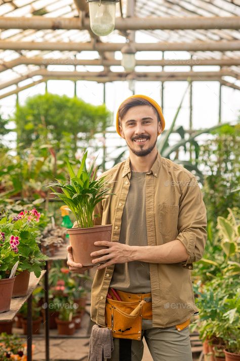 Holding Flower Pot Pose Reference, Gardening Outfit Men, Holding Plant Reference, Garden Outfit Men, The Authenticity Project, Man Gardening, Plant Guy, Beach Peace, Boys Garden