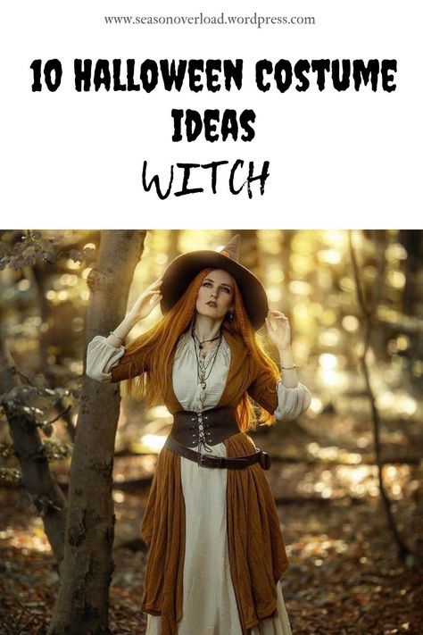 10 Witch Halloween Costume Ideas – SeasonOverload Green Witch Costume For Women, Woodland Witch Costume Diy, Witches Costumes For Women Diy, Diy Adult Witch Costume, Witchy Costume Ideas, Witch Halloween Costume Ideas, Witch Halloween Costume Diy, Classic Witch Costume, Witch Outfit Ideas