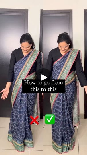 Saree Draping For Plus Size Women, Pleated Saree Look, Easy Saree Draping, Draping Saree Style, Daily Wear Sarees Casual, Saree Pleats, Draping Saree, Drape A Saree, Pleated Saree