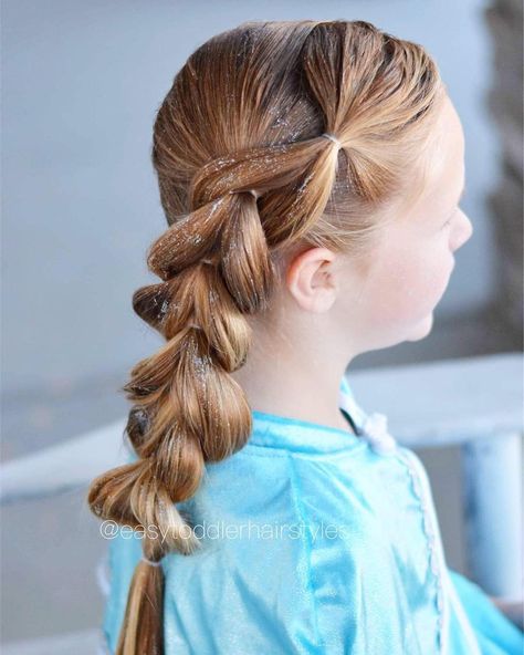 Easy Hair Dues, Side Pull Through Braid, Easy Braid Styles, Beautiful Braided Hairstyles, Elsa Frozen 2, Hair Dues, Short Hair For Kids, New Braided Hairstyles, Easy Toddler Hairstyles