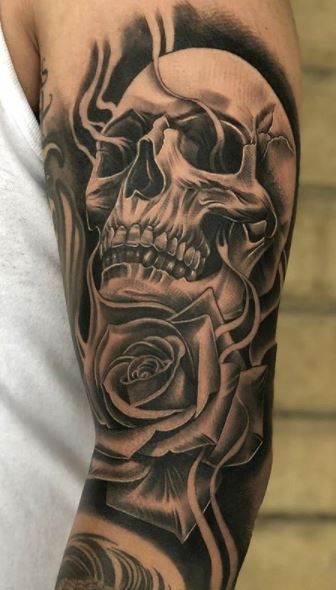 Skull Tattoos, Rose Tattoo, Tattoo Ideas, Tattoos, Design