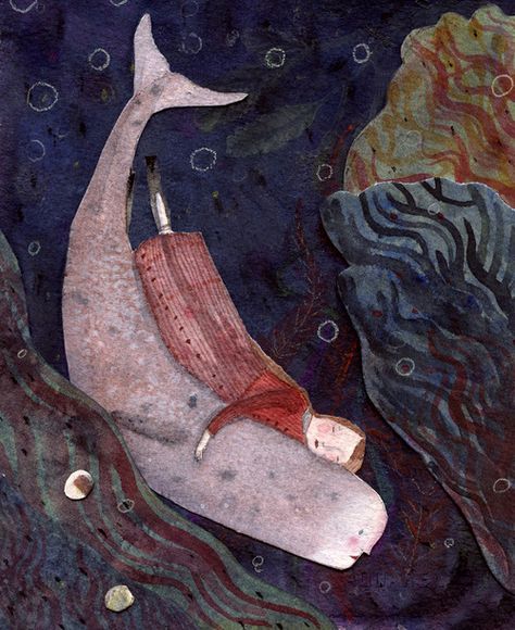 Folk Art Whale, 3d Collage, Mystical Art, Fairytale Art, Naive Art, Ethereal Art, Dreamy Art, Children's Book Illustration, Art And Illustration