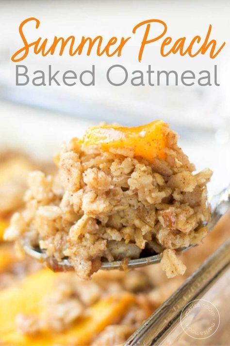 Crockpot Peach Oatmeal Overnight, Oatmeal Recipes Dessert Healthy, Canned Peach Breakfast Recipes, Weeknight Dinner Easy Families Healthy, Snack Ideas For On The Go, Low Fodmap Oatmeal Recipes, Peach Baked Oats, Peach Oatmeal Bake Breakfast, Summer Oatmeal Recipes