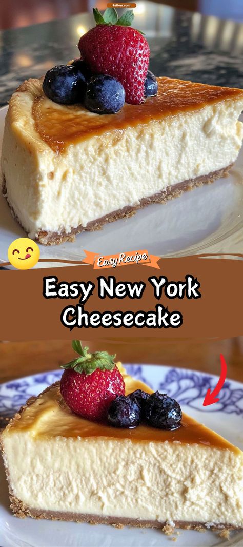 Savor the rich, creamy texture of our New York Cheesecake, a dessert classic that never disappoints. With its graham cracker crust and silky smooth filling, each slice is a taste of heaven. Ideal for any celebration or as a luxurious treat to end your meal on a sweet note. #NewYorkCheesecake #DessertClassic #CreamyDelight 8in Cheesecake Recipe, Friends Cheesecake Recipe, Easy Ny Cheesecake Recipes, Moist Cheesecake Recipe, 13 X 9 Cheesecake Recipes, 9” Cheesecake, Cheesecake Recipes No Crust, Best Cheesecake Recipe No Bake, Philly No Bake Cheesecake Recipes