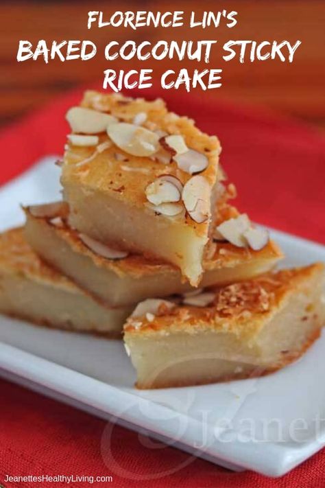 Sticky Rice Cake Recipe, Chinese Sticky Rice, Coconut Sticky Rice, Meals For Busy Moms, Sticky Rice Cake, Baked Coconut, Sweet Sticky Rice, Kung Pao Chicken Recipe, Chinese Desserts