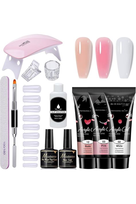 12 PCS Poly Extension Gel Manicure Kit Poly Gel With Mini Nail Lamp ,dual forms ,Slip Solution Basic Coat Poly Gel Nail Art Kits for Starter Basic Coat Poly Gel Nail Art Kits for Starter Poly Gel Nail Art, Poly Extension Gel, Basic Coat, Nail Art Kits, Poly Gel, Nail Lamp, Manicure Kit, Nail Art Kit, Womens Nails