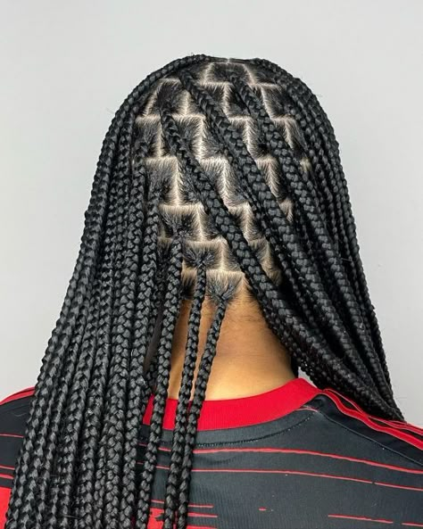 Latest Obsession, Box Braids For Women, Box Braid Hair Parting, Brick Parting Hair, Brick Parting, Hair Designs Braids, Hairstyles For Female, Brick Parting Box Braids Medium, Female Braids