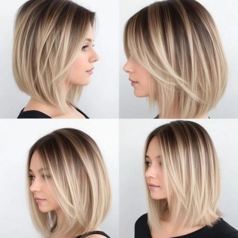 20 Easy Mom Haircuts For Straight Hair: Care And Self-Care Blonde Highlights Medium Length Hair Straight, Lob Haircuts Straight Hair, Mid Bob Straight Hair, Straight Hair Mid Length Haircut, Medium Haircuts For Straight Fine Hair, Bobs For Straight Fine Hair, Short Haircuts For Women Shoulder Length Straight, Bob Hairstyles For Straight Fine Hair, Straight Above Shoulder Hair