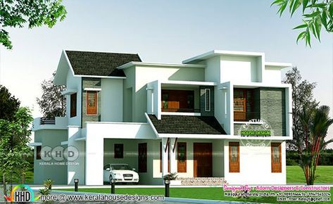 Box Type House, New Model House, Small House Design Architecture, House Design Architecture, Concrete Fountains, Building Design Plan, Kerala Home, 3d Elevation, Indian House Plans