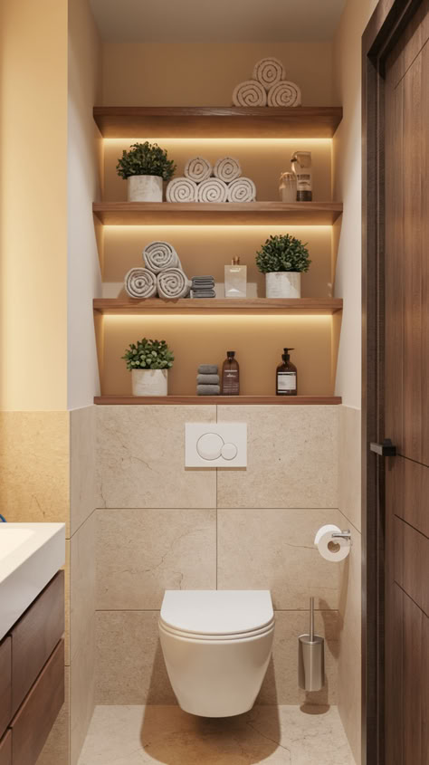 Save space and stay organized with these 19 inspiring bathroom storage hacks. These clever solutions are perfect for small bathrooms that need a little extra help. #BathroomStorageHacks #BathroomIdeasSmallStorage #BathroomStorageSolutions Floating Toilet, Small Bathroom Decoration, Tiny Bathroom Storage, Small Space Bathroom Design, Over Toilet Storage, Bathroom Storage Hacks, Laundry Basket Storage, Toilet Shelves, Clear Bins