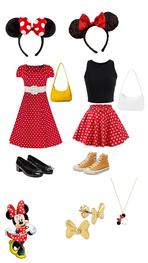 Mouse Costume Diy, Minnie Mouse Costume Diy, Disney World Outfit Ideas, Disney Bound Outfits Casual, Disney Outfit Inspo, Minnie Mouse Costume, Disney Fits, Disney Themed Outfits, Mouse Costume