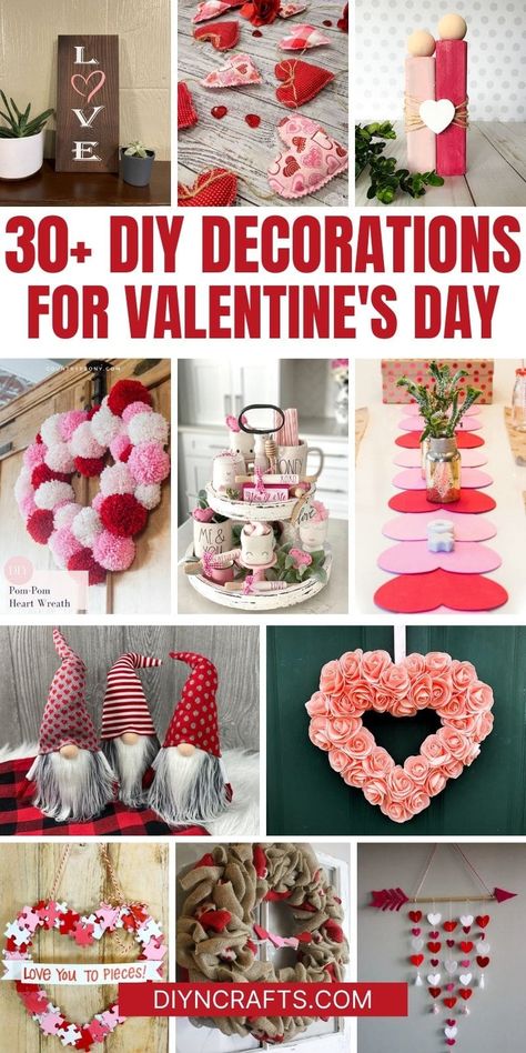 Celebrate the season of love with one or all of these Valentine's Day decorations! Tons of easy heart decor, heart wreaths, & heart garlands! These great ideas include simple paper hearts, fun garlands, gorgeous Valentine's Day wreaths, and much more! Dollar Tree Diy Valentines Crafts, Heart Garlands, Real Bigfoot, Heart Wreaths, Saint Valentin Diy, Valentines Bricolage, Valentine Centerpieces, Easy Valentine Crafts, Diy Valentine's Day Decorations