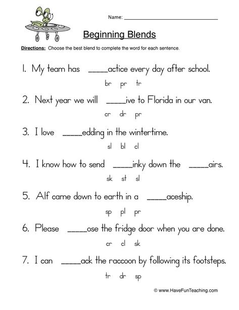 Phonics Blends Worksheets, Phonics Worksheets Grade 1, Initial Consonant Blends, Consonant Blends Worksheets, Beginning Blends, Digraphs Worksheets, Phonics Worksheets Free, Phonics Blends, Letter Blends