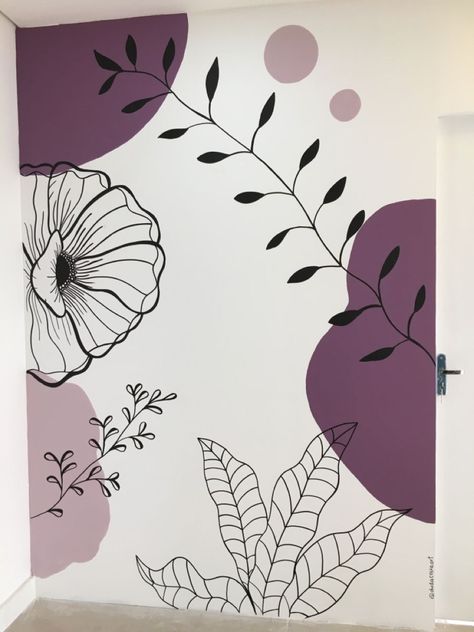 Bedroom Drawing Ideas Wall Art, Small Wall Drawing, Drawing For Bedroom Wall Art, Wall Painting Ideas Floral, Small Room Wall Painting Ideas, Abstract Wall Painting Bedrooms, Mural Art Bedroom Wall Paintings, Mural Drawing Ideas, Room Wall Drawing Bedrooms