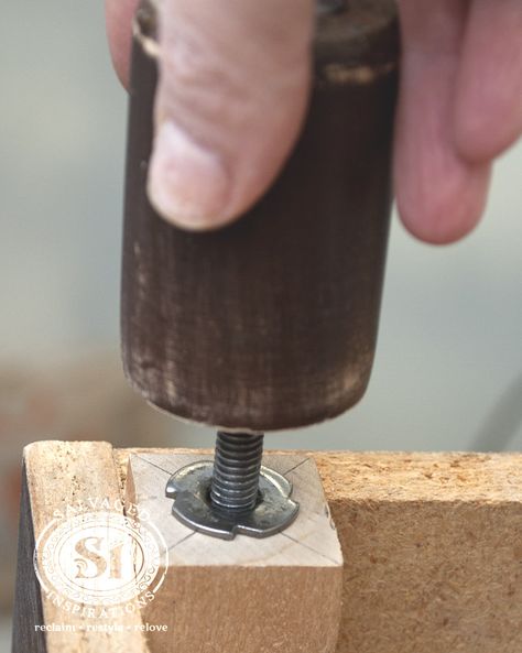 A super fast and secure way to install furniture legs ... T-Nuts! Stencil Dresser, How To Make Furniture, Wooden Furniture Legs, Make Furniture, Chair Aesthetic, Diy Pool, Furniture Rehab, Furniture Repair, Furniture Refinishing