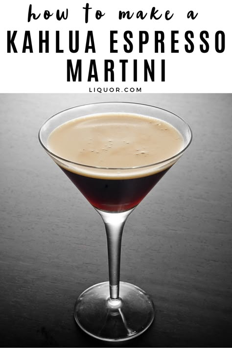 Kahlua Espresso Martini, Kahlua Martini Recipes, Expresso Martini Recipe Kahlua, Espresso Vodka Drinks, Espresso Martini With Kahlua, Martini With Kahlua, Kahlua Martini, Espresso Martini Recipe Kahlua, Martini Espresso