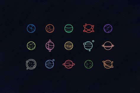 Planet Icon Aesthetic, Planet Emoji, Elephant Logo Design, Planet App, Neon Icons, Planet Icon, Desktop Environment, Planet Drawing, Planet Logo