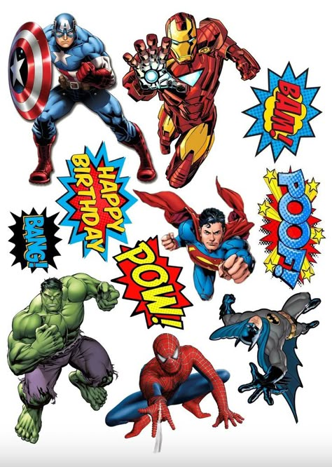 Avengers Cake Topper, Avengers Birthday Party Decorations, Superhero Cake Toppers, Avengers Cake, Spiderman Birthday Cake, Marvel Birthday Party, Avengers Theme, Photo Cake Topper, Marvel Cake