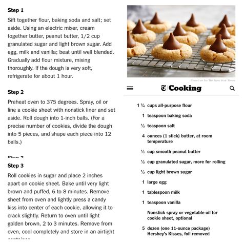 Peanut Butter Blossom Cookies New York Times, Ny Times Peanut Butter Blossoms, New York Times Peanut Butter Blossoms, Peanut Butter Blossom Cookies Recipe, Baking Peanut Butter, Christmas Eve Food, New York Times Recipes, Hershey Recipes, Kiss Cookie Recipe