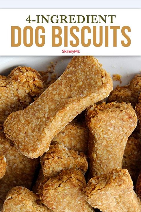 Healthy 4-Ingredient Dog Biscuits Healthy Biscuits, Homemade Dog Cookies, Animal Treats, Dog Biscuit Recipes, Doggy Treats, Dog Food Treats, Easy Dog Treats, Healthy Dog Treats Homemade, Dog Biscuit