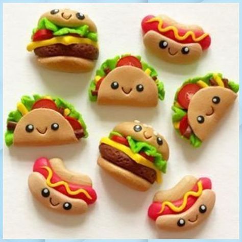 Polymer Clay Food Earrings, Fimo Kawaii, Polymer Clay Food, Clay Crafts For Kids, Polymer Clay Kawaii, Clay Magnets, Clay Diy Projects, Tanah Liat, Polymer Clay Diy