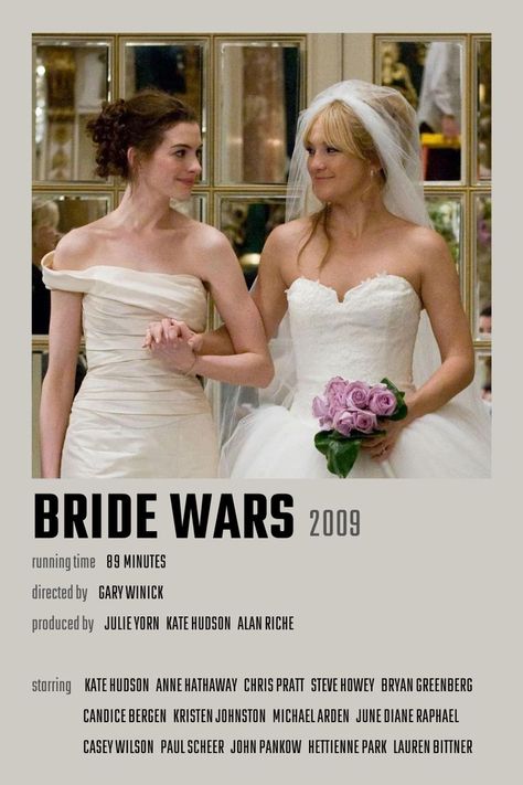 Bride Wars Movie, Aesthetic Bride, Romcom Movies, Bride Wars, Minimalistic Poster, Movie Nerd, Iconic Movie Posters, Girly Movies, Romantic Comedy Movies