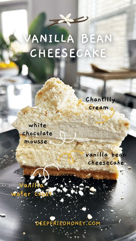 Cheesecake Factory Cakes, French Cheesecake, Slow Cooker Beef And Broccoli, Vanilla Bean Recipes, Layer Cheesecake, Cheesecake With Whipped Cream, Cheesecake Factory Copycat, Vanilla Wafer Crust, Bean Pie