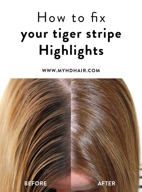 How to fix your tiger stripe Highlights How To Get Rid Of Highlights Hair, Stripy Highlights Blondes, Tiger Stripe Highlights, T Bar Highlights, Cool Tone Highlights, Tiger Stripes Hair, Streaky Highlights, Bad Highlights, Highlights On Blonde Hair