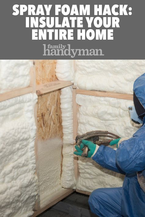 Insulate your entire home with spray foam! #SprayFoam #Hack Spray Insulation Diy, How To Insulate An Attic, Diy Home Insulation, Insulation Ideas Cheap, Cheap Insulation Ideas Diy, Wall Insulation Diy, Diy Spray Foam Insulation, Diy Spray Foam, Spray Foam Insulation Kits