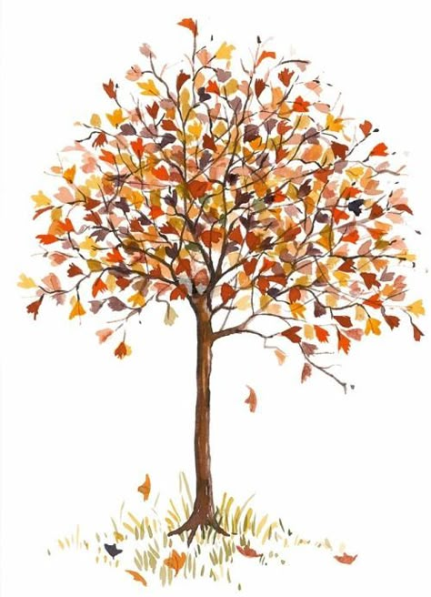 Autumn Illustration, Autumn Tree, Tree Illustration, Autumn Art, Autumn Trees, Hello Autumn, Tree Painting, Tree Art, Autumn Fall