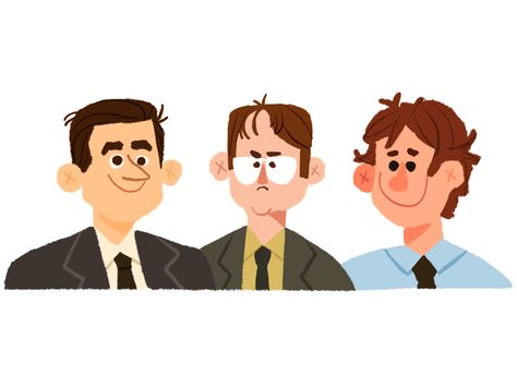 Michael, Dwight, and Jim :) Office Doodle, Jim And Dwight, Dwight K Schrute, Office Cartoon, The Office Us, Bears Beets Battlestar Galactica, The Office Show, Office Fan, Sketch Note