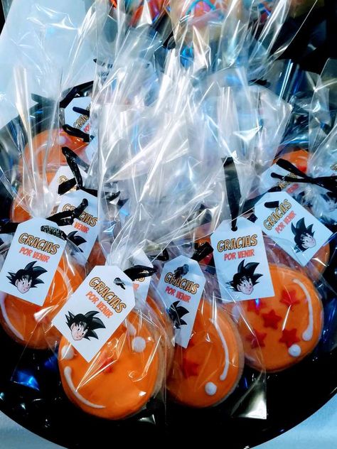 Dragon Ball Party Favors, Dragon Ball Z Birthday Party Ideas Goku, Dragon Ball Z Decorations Birthday Parties, Dragon Ball Z Dessert Table, Cool Party Decor, Dragon Ball Z Food Ideas, Goku Theme Party Ideas, Dragon Ball Z Centerpieces Party Ideas, Dragonball Z Party Ideas