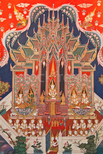 Thai Art Painting, Thai Painting, Thai Architecture, Thai Temple, Cambodian Art, Thailand Adventure, Thailand Art, Thai Culture, Religious Painting