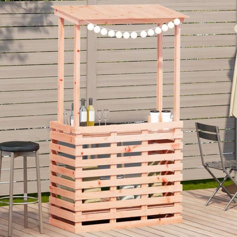 Outdoor Pub Table, Bar En Palette, Bar En Plein Air, Pallet Wood Furniture, Standing Height Table, Douglas Wood, Bar Exterior, Butterfly Houses, Decanter Decor