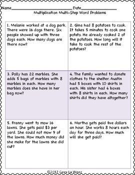 Multi-Step Multiplication Word Problems Worksheets Two Step Math Word Problems 3rd Grade, Multistep Word Problems 3rd Grade, Multiplication Word Problems 5th, 2 Step Word Problems 3rd Grade, Multi Step Word Problems 4th Grade, Multiplication Word Problems 4th Grade, Multiplication Word Problems 3rd Grade, 3rd Grade Word Problems, Math Worksheets 1st Grade