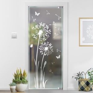 Pusteblume window screen film sticker glass decal sandblasting | Etsy Window Film Designs, Balcony Glass Design, Window Glass Design, Glass Etching Designs, Etching Designs, Feng Shui Home, Verre Design, Door Glass Design, Sandblasted Glass