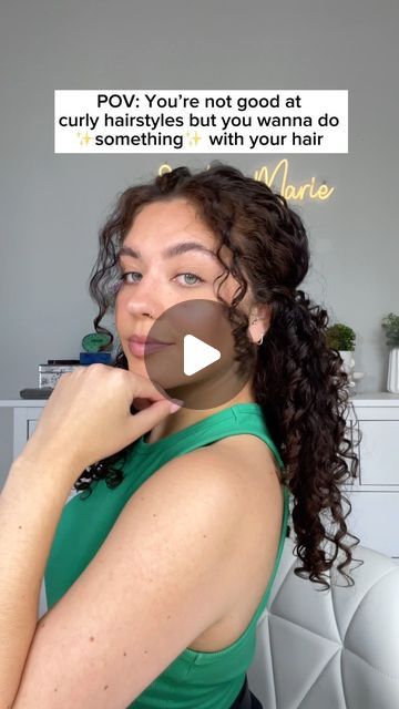 Sophie Marie on Instagram: "Save this video if you struggle with curly hairstyles! ✅  This is one my favourite low effort hairstyles suitable for all occasions! The perfect “I want my hair down but not completely down” 😂✨  🏷️tag a curlfriend that needs some simple curly hairstyle inspo   #curls #curlyhairstyles #curlygirl #easyhairstyles" Low Tension Curly Hairstyles, Low Effort Hairstyles, Simple Curly Hairstyles, Naturally Curly Hairstyles, Quick Curly Hairstyles, Hair Styles Curly Hair, School Hair, Curly Hair Styles Easy, Hairstyle Inspo