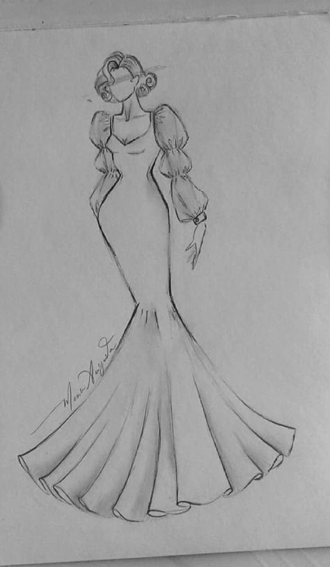 Drawing Ideas Of Dresses, Drawing Models Fashion Dresses, Women Dress Drawing Sketch, Drawn Dresses Sketches, Fashion Drawing Dresses Sketches Art, Dresses To Draw Sketches, Clothing Design Ideas Drawing, Drawing Of Dresses Sketches, Lady Drawing Sketches