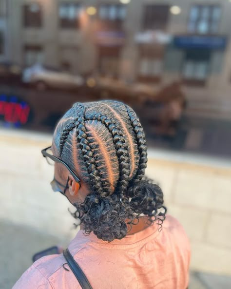 Black Women Feed In Braid Styles, Criss Cross Straight Back Braids, Cris Cross Braids With Curls, Cross Cross Braids Into Bun, 4 Cross Stitch Braids, Crisscross Cornrows, Criss Cross Cornrows Braids, Quick Black Hairstyles, Short Hair Twist Styles