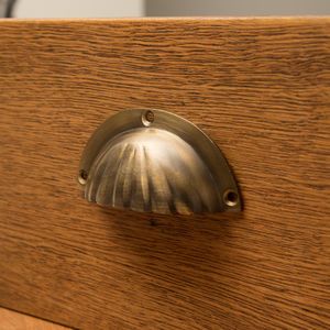 Shell Handle Antique Brass Finish - door knobs & handles Glass Door Handles, Drawer Decor, Ceramic Door Knobs, Drawer Handle, Brass Knobs, Metal Drawers, Knobs And Handles, Spare Room, Main Bedroom