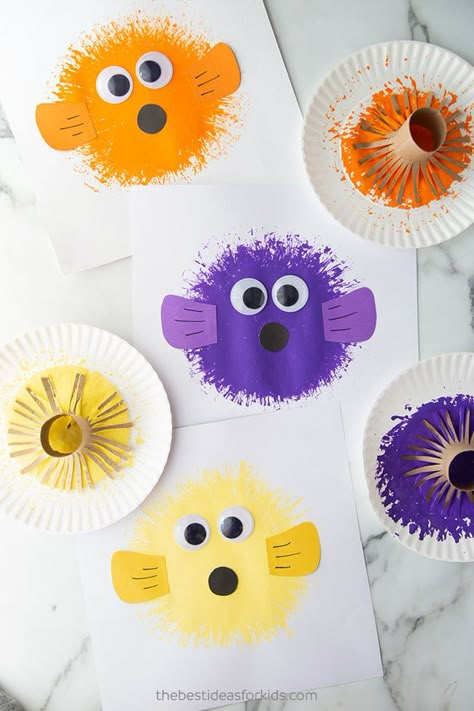 Puffer Fish Craft for Kids Ocean Crafts For Kids Sea Theme, At The Beach Crafts, Puffer Fish Craft, Fish Crafts Preschool, Sea Creatures Crafts, Rainbow Fish Crafts, Sea Animal Crafts, Ocean Animal Crafts, Under The Sea Crafts