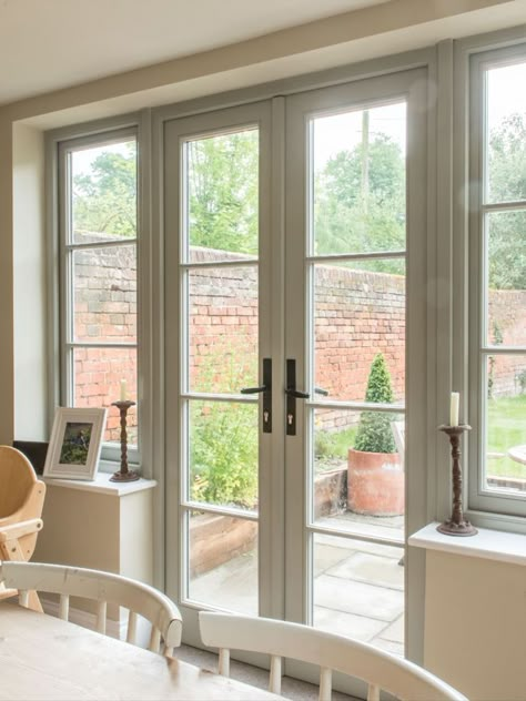 Find your perfect doors and have them fully fitted when you buy directly through Bereco! Living Room Patio Doors, Kitchen Patio Doors, Modern Patio Doors, Single French Door, Cottage Style Bedroom, Cottage Windows, Wooden French Doors, French Doors Exterior, Double French Doors