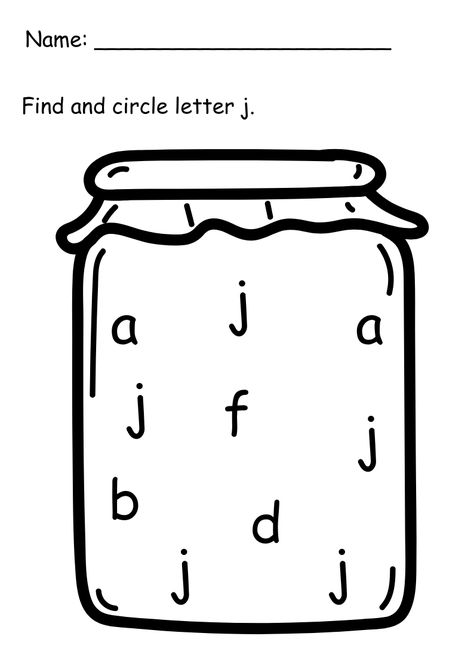 This worksheet is about the recognition of the letter j. Letter J Activities, Letter J Crafts, Kindergarten Math Addition, J Craft, The Letter J, November Crafts, Toddler Arts And Crafts, Math Addition, Toddler Art